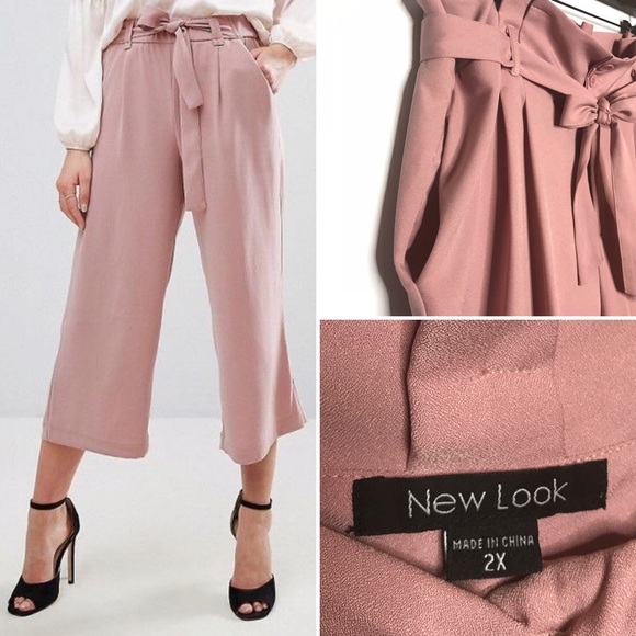 New Look Pants - New Look Mauve Pink Paper Bag Waist Culottes 2x